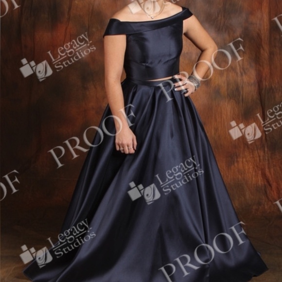 Madison James Navy Two-Piece Prom Dress - Picture 10 of 10